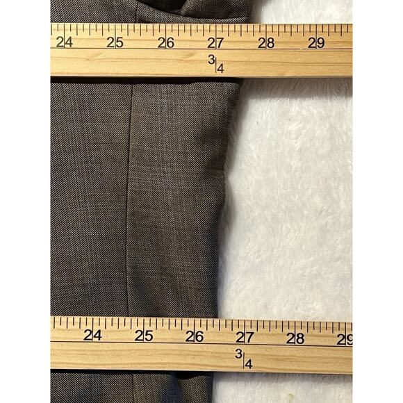 Hart Schaffner Marx Mens 52L 44x34 Taupe Gray Ice Blue Plaid Suit U.S.A. - Picture 11 of 16